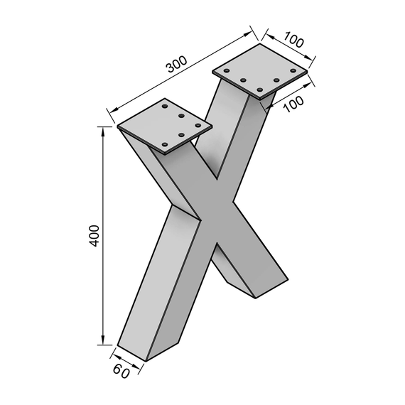 Опора для лавки з металу 300×100mm, H=420mm | Зображення 4
