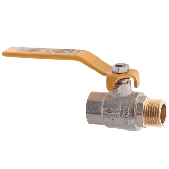 Кран шаровой KOER KR.215.G - 1/2" FM ГШВ YELLOW, ручка "рычаг" желтая (KR0116) | Зображення 1