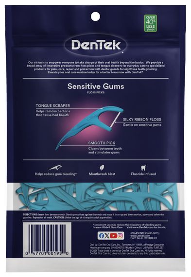 Флос-зубочистки DenTek Comfort Clean Sensitive Gums Floss Picks для чутливих ясен, 150 шт. | Зображення 1