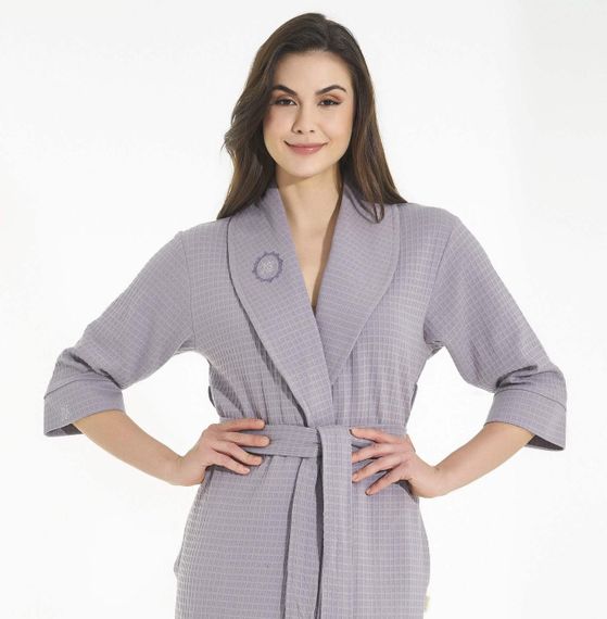 Жіночий трикотажний халат Nusa 0493 лавандовий М | Зображення 1