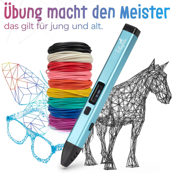 Преміум 3D ручка Filapen з філаментами, кейсом, шаблони, набір для 3D малювання для дітей і дорослих, PCL, USB-C | Зображення 4