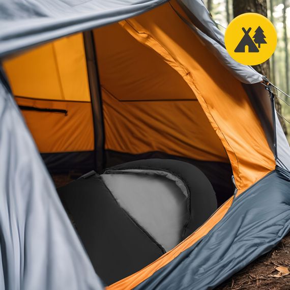 Спальний мішок (спальник) ковдра Mountain Goat Standard 2 в 1 MG0014 8 ...+20°C R Black/Grey (P-5905973400954) | Зображення 1