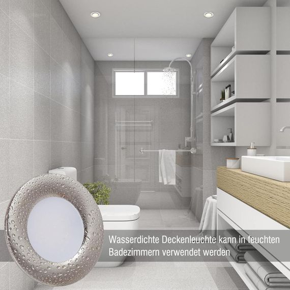 Встраиваемые светодиодные светильники 5 Вт (комплект 5 шт) — ультратонкий дизайн, матовый, IP44, 230 В | Зображення 9