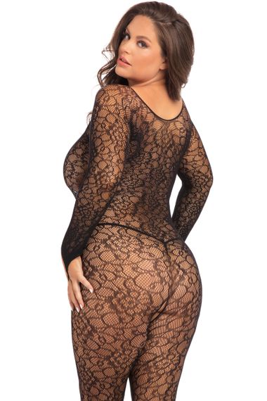 Мереживний бодістокінг з відкритим доступом Rene Rofe, чорний, XL/2XL Sex Aura | Зображення 1