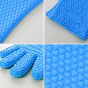 Перчатка силиконовая термостойкая BN-992 Голубая