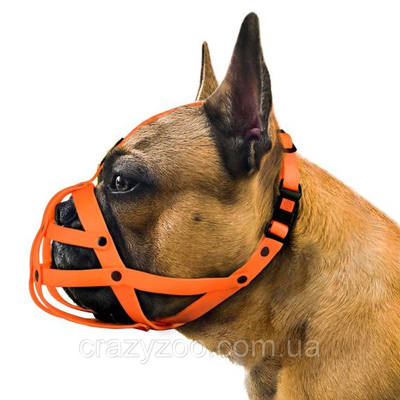 Намордник для собак BronzeDog Француз водоотталкивающий оранжевый 28х5 см 4915/T