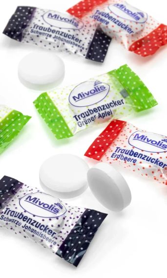 Льодяники Mivolis з глюкозою та натуральними смаками фруктів, 100 г. – швидка енергія, імунітет та смачне підкріплення, Німеччина | Зображення 1