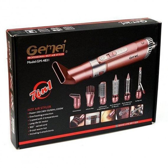 Фен мультистайлер 7в1 Gemei GM-4831 2200 Вт | Зображення 3