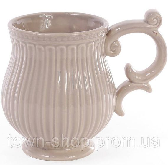 Набор 4 керамические кружки Stone Flower 400мл, бежевые BD-545-307