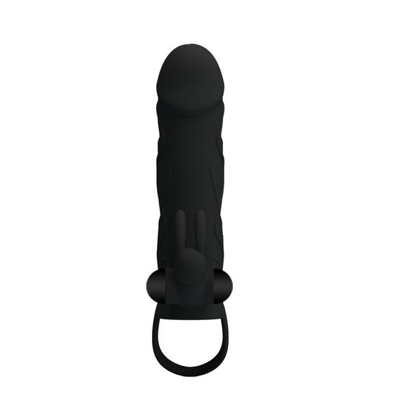 Насадка на член - Pretty Love Penis Sleeve With Ball Strap 5.5" Black Sex Aura | Зображення 2