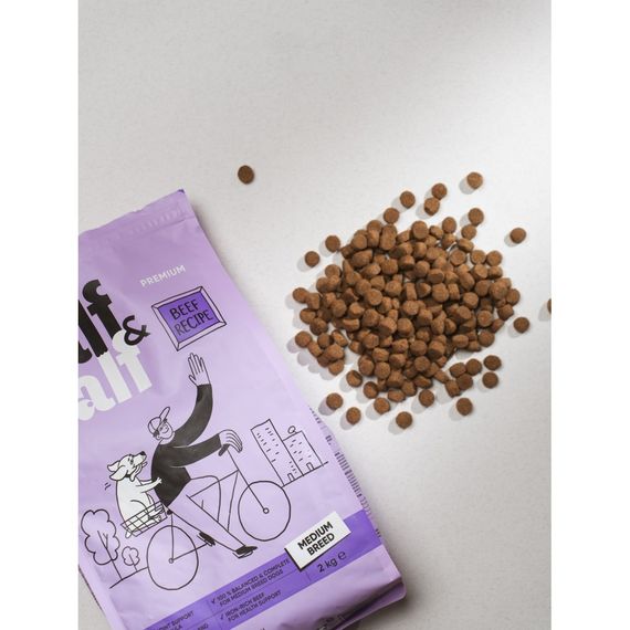 Корм сухий HalfHalf для дорослих собак середніх порід із яловичиною 12 кг | Зображення 3