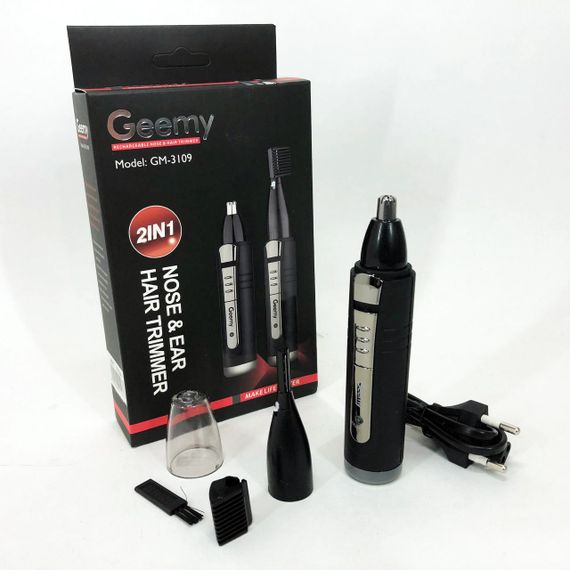 Бритва тример для носа і вух GEMEI GM-3109 2в1, Тример для бороди голови і носа скронь шиї HC-49 | Зображення 7