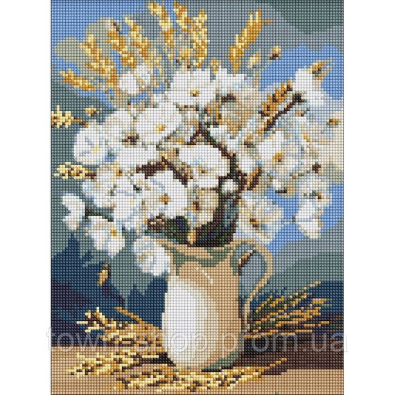 Алмазная мозаика "Белые маки и пшеница" ©art_selena_ua AMO20053, 30х40 см