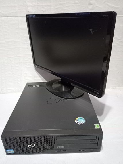 Комплект ПК Б-клас: Fujitsu Esprimo E500 E85+ SFF / Intel Core i3-2120 (2 (4) ядра по 3.3 GHz) / 8 GB DDR3 / 250 GB HDD / Intel HD Graphics 2000 / DVD-ROM + Монітор BenQ G2020HD / 20" (1600x900) TN / 1x DVI, 1x VGA / VESA 100x100 б/в | Зображення 1