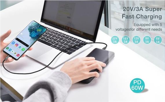 Кабель Choetech XCC-1008,USB 2.0, Power Delivery (PD), до 100 Ватт C-тато/C-тато, 1.8 м. | Зображення 6