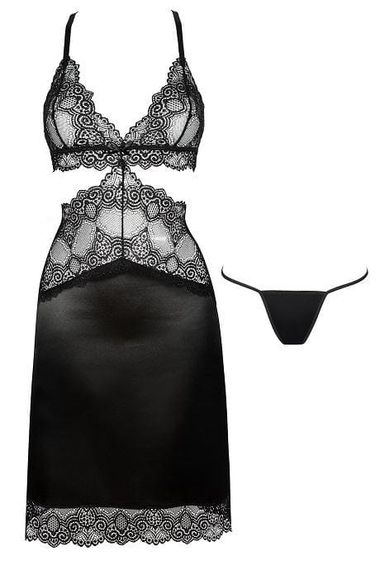 Сорочка Beauty Night ADELAIDE CHEMISE & thong Черный L/XL | Зображення 2