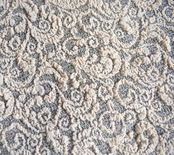 Жакардовий чохол на диван + 2 крісла з спідницею Ванільний | Зображення 3