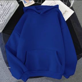 Женский однотонный худи оверсайз IP570 цвет синий, размер onesize 42/46