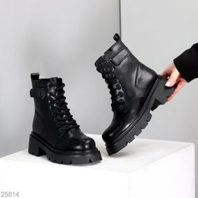 Круті зимові шкіряні берці натуральна шкіра на тракторній підошві 39