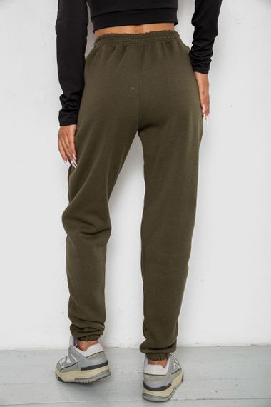 Спортивные штаны женские на флисе, цвет хаки, 238R57828 | Зображення 3