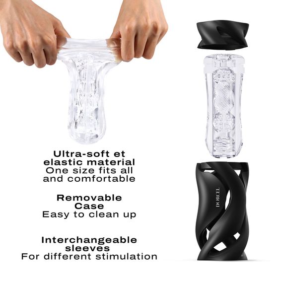 Мастурбатор Dorcel DEEP BLOW BLACK, подвійне використання | Зображення 3