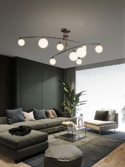 Люстра стельова на 9 лампочок 26781 Чорний 45х140х140 см. | Зображення 1