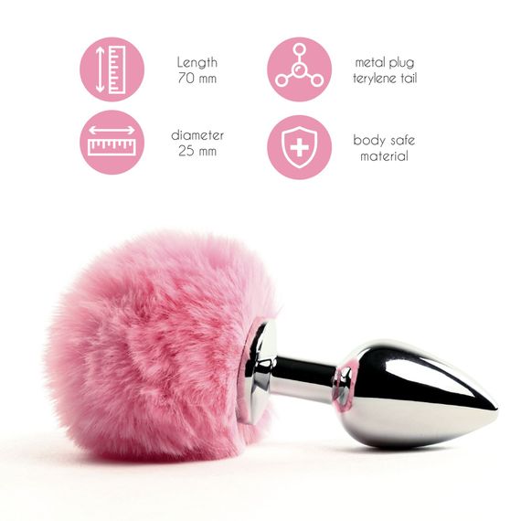 Анальна пробка FeelzToys - Bunny Tails Butt Plug Pink | Зображення 1