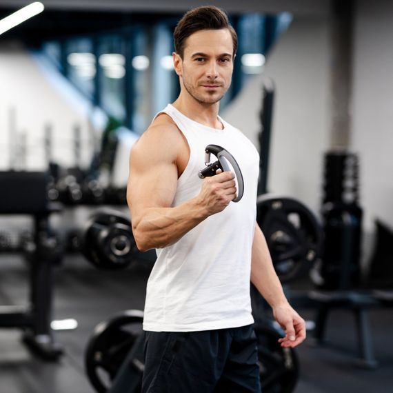 Еспандер регульований Gymtek 10-100кг з лічильником сіро-чорний | Зображення 8