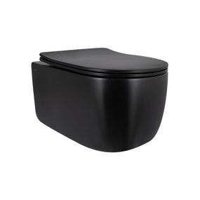 Унитаз подвесной Qtap Taurus Ultra Quiet 515×360×350 мм, Matt Black, с сиденьем Slim Duroplast / Soft-close / Quick Release