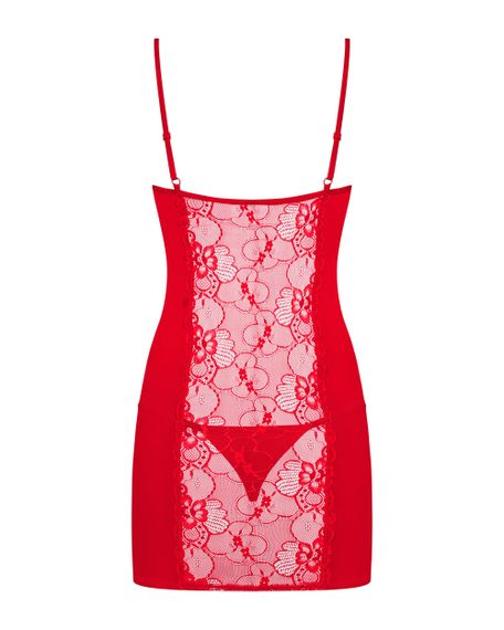 Сорочка з трусиками Obsessive Heartina chemise Червоний 2XL/3XL | Зображення 3