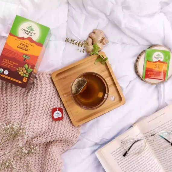 Трав’яний чай з Імбирем та Туласі  25 пакетиків Organic India 801541040438 | Зображення 2