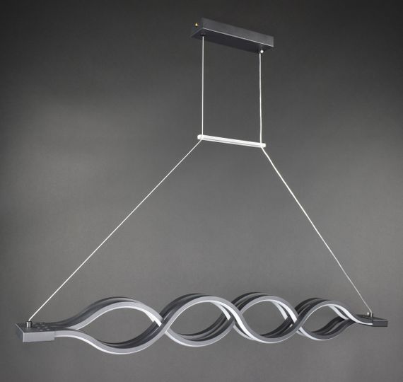 Люстра світлодіодна підвісна LED світильник для квартири на стелю лед 27495 Чорний 25-110х10х120 см. | Зображення 1