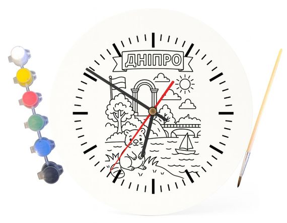 Дитячий набір для творчості годинник розмальовка Дніпро 30 см (Г0133) | Зображення 3