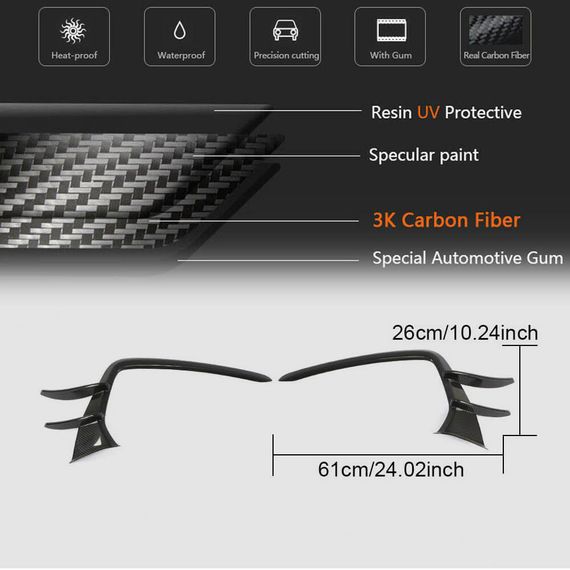 Накладки на передній бампер (для S-Line 2018-2022, Карбон) для Ауди A7 2018- рр | Зображення 5