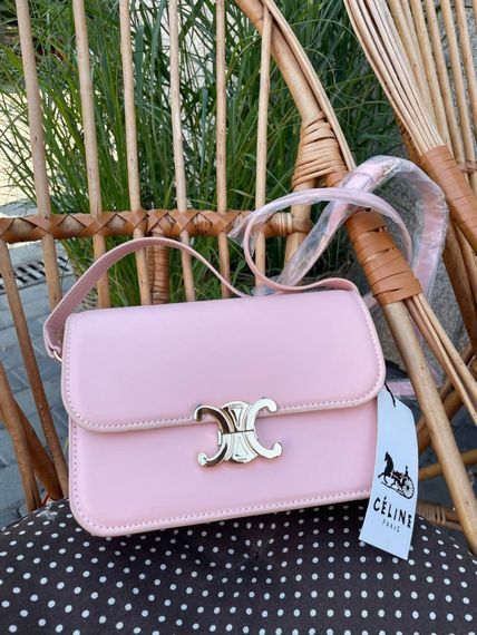 Сумка жіноча Celine Teen Triomphe Bag in Shiny Calfskin Pink Селін рожевий DN062 | Зображення 6