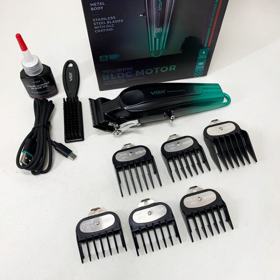 Акумуляторна машинка для стрижки VGR V-662 Колір: зелений | Зображення 5