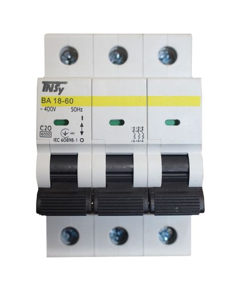 Автоматический выключатель ВА18-60 3Р 20А 6кА х-ка C Ny95504748 | Зображення 1