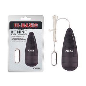 Віброкуля срібляста Chisa Hi-Basic Be Mine Bullet Vibrator на чорному пульті управління sexstyle