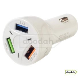 Зарядний пристрій для USB 3.1 від прикурювача з підсвічуванням - Qualcomm APD-369 3.0 White