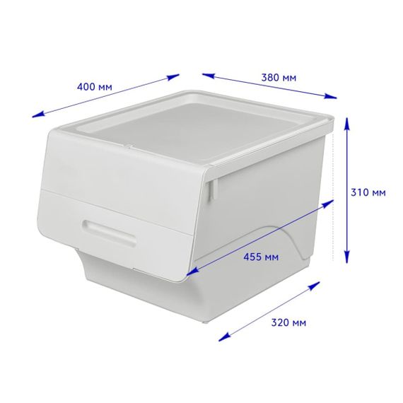 Контейнер для зберігання 45.5х38х31см Білий SW-00002420 | Зображення 2