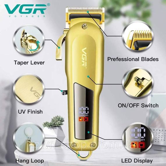 Машинка для стрижки VGR Professional Hair Clipper V-278 GOLD, машинка для стрижки волос домашняя | Зображення 1