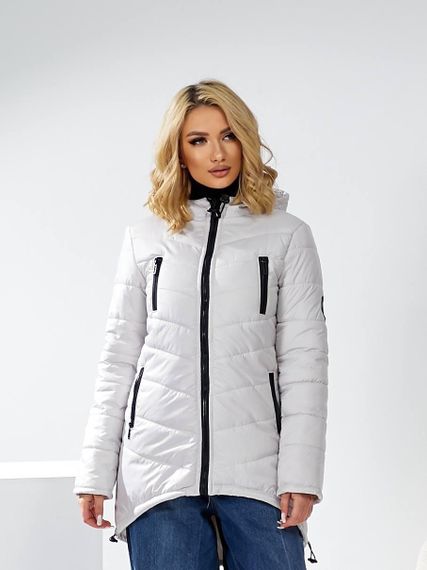 Елегантна жіноча парка, арт. 300, перлинний сіро білий | Зображення 5