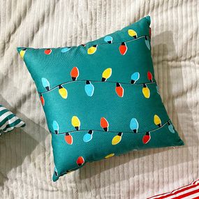 Подушка диванная с бархата Гирлянды 45x45 см (45BP_22NG014)