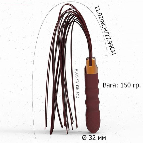 Вібраційний батіг з натуральної шкіри 2 в 1 (USB) | Зображення 6