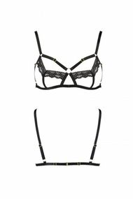 Бюстгальтер-стрепи з мереживом Passion Exclusive SOLON BRA L/XL, black Sex Aura