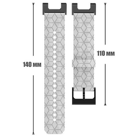 Ремінець Primolux Dimond силіконовий для годинника Xiaomi Amazfit T-Rex (A1918) / T-Rex Pro (A2013) - White | Зображення 4