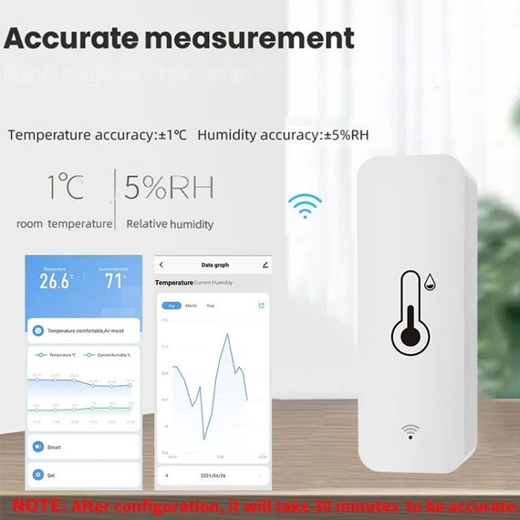 Wi-FI датчик температури та вологості термостат моніторинг | Зображення 2