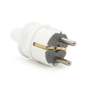 Вилка VIKO Євро пряма із заземленням. 16А 260V, White. ПВХ