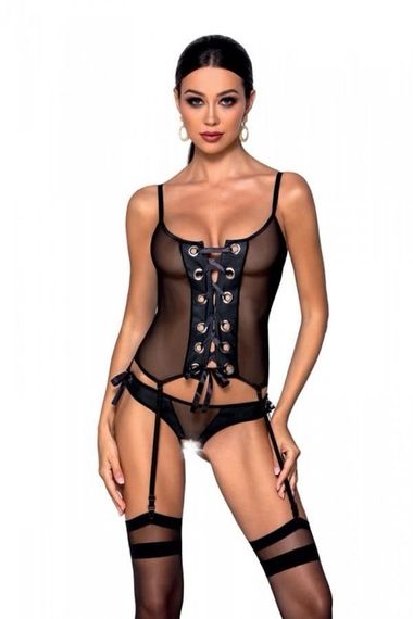 Корсет Passion NESSY CORSET Чорний 2XL/3XL