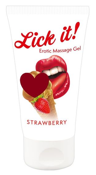 2в1 лубрикант та масажне масло - Lick It! Strawberry, 50 мл Sex Aura